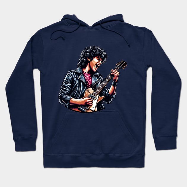 Bon Jovi Playing Guitar Hoodie by Maries Papier Bleu